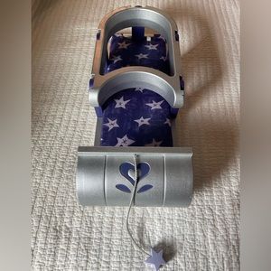 American Girl/Bitty Baby Toboggan, Silver/Purple Sled for 2, Retired